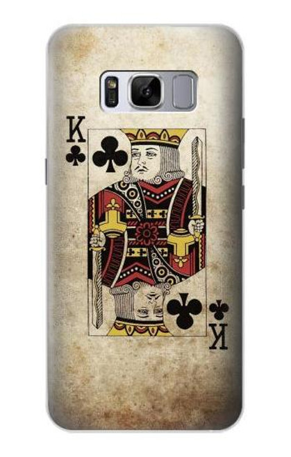 W2528 Poker King Card Hard Case and Leather Flip Case For Samsung Galaxy S8 Plus