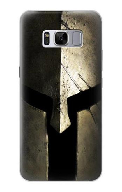 W2673 Spartan Warrior Helmet Hard Case and Leather Flip Case For Samsung Galaxy S8 Plus