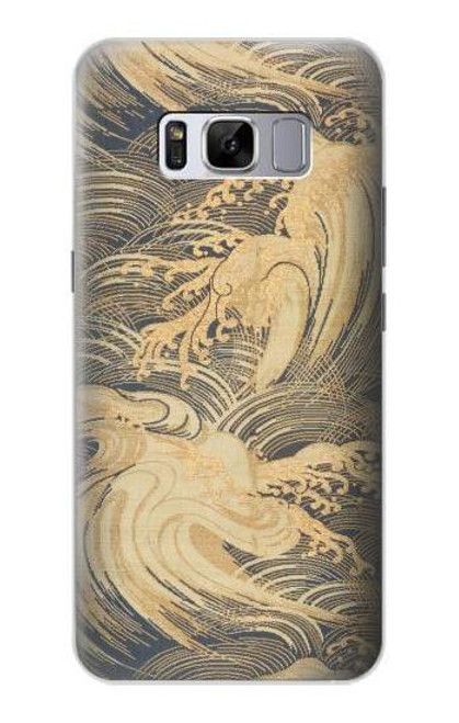 W2680 Japan Art Obi With Stylized Waves Hard Case and Leather Flip Case For Samsung Galaxy S8 Plus