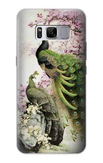 W2773 Peacock Chinese Brush Painting Hard Case and Leather Flip Case For Samsung Galaxy S8 Plus