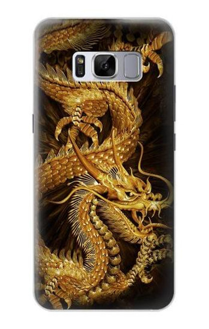 W2804 Chinese Gold Dragon Printed Hard Case and Leather Flip Case For Samsung Galaxy S8 Plus