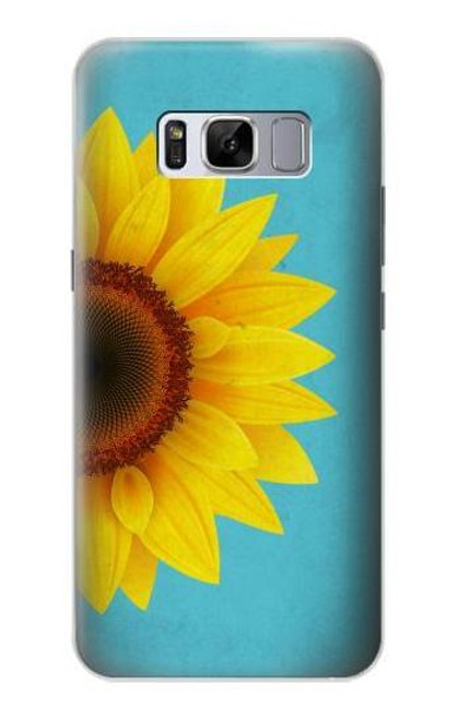 W3039 Vintage Sunflower Blue Hard Case and Leather Flip Case For Samsung Galaxy S8 Plus