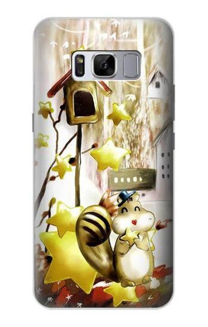 W0109 Cute Squirrel Cartoon Hard Case and Leather Flip Case For Samsung Galaxy S8