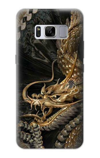 W0426 Gold Dragon Hard Case and Leather Flip Case For Samsung Galaxy S8