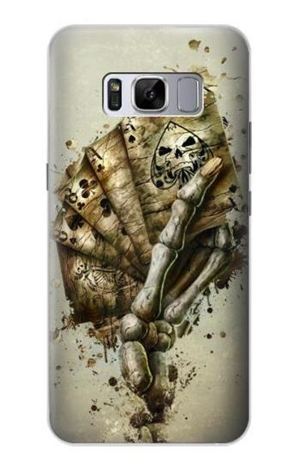 W0550 Skull Card Poker Hard Case and Leather Flip Case For Samsung Galaxy S8