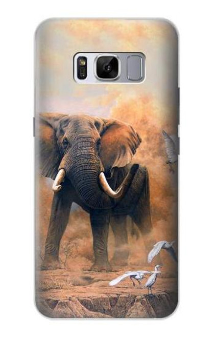 W1292 Dusty Elephant Egrets Hard Case and Leather Flip Case For Samsung Galaxy S8