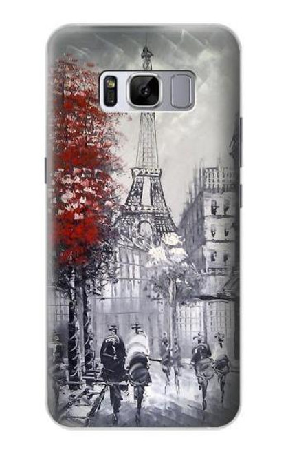 W1295 Eiffel Painting of Paris Hard Case and Leather Flip Case For Samsung Galaxy S8