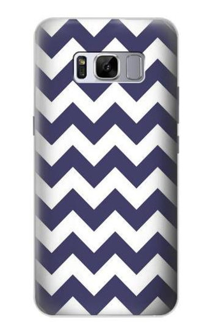 W2345 Navy Blue Shavron Zig Zag Pattern Hard Case and Leather Flip Case For Samsung Galaxy S8