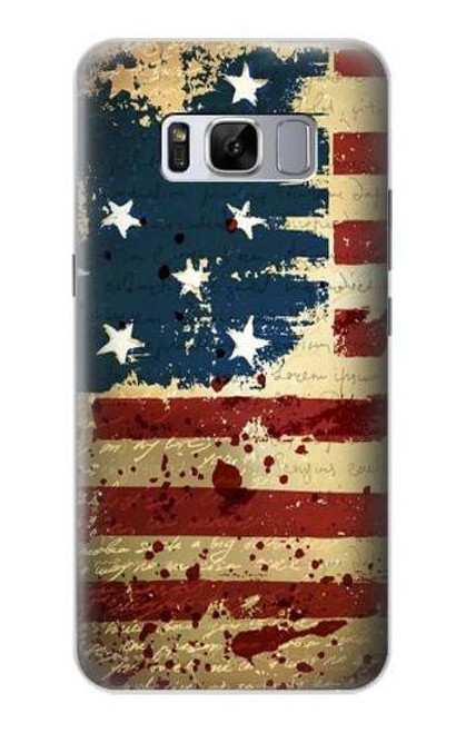 W2349 Old American Flag Hard Case and Leather Flip Case For Samsung Galaxy S8