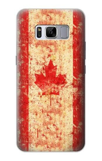 W2490 Canada Maple Leaf Flag Texture Hard Case and Leather Flip Case For Samsung Galaxy S8