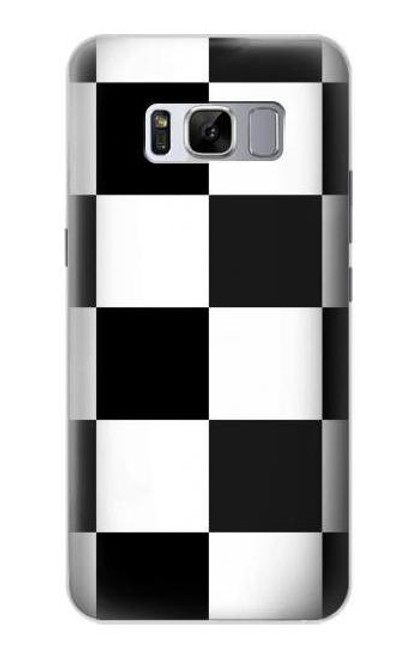 W2492 Black and White Check Hard Case and Leather Flip Case For Samsung Galaxy S8