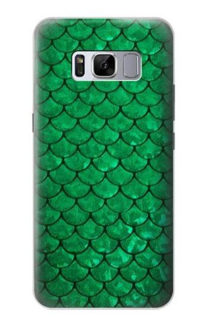 W2704 Green Fish Scale Pattern Graphic Hard Case and Leather Flip Case For Samsung Galaxy S8