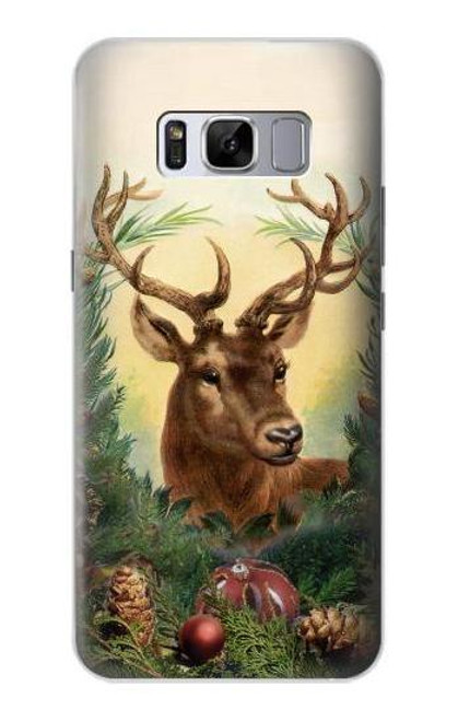 W2841 Vintage Reindeer Christmas Hard Case and Leather Flip Case For Samsung Galaxy S8