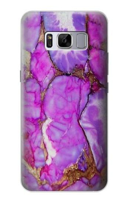 W2907 Purple Turquoise Stone Hard Case and Leather Flip Case For Samsung Galaxy S8