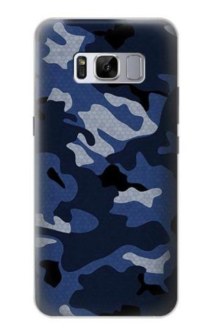 W2959 Navy Blue Camo Camouflage Hard Case and Leather Flip Case For Samsung Galaxy S8