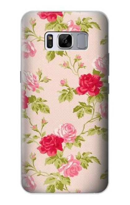 W3037 Pretty Rose Cottage Flora Hard Case and Leather Flip Case For Samsung Galaxy S8