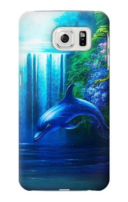 W0385 Dolphin Hard Case and Leather Flip Case For Samsung Galaxy S7 Edge