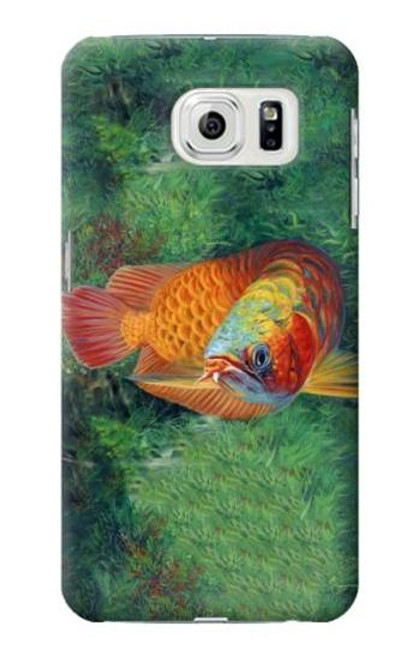 W1157 Red Arowana Fish Hard Case and Leather Flip Case For Samsung Galaxy S7 Edge