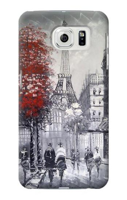 W1295 Eiffel Painting of Paris Hard Case and Leather Flip Case For Samsung Galaxy S7 Edge