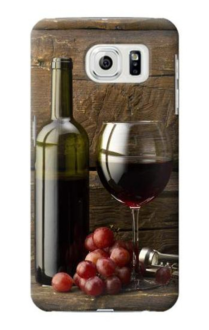 W1316 Grapes Bottle and Glass of Red Wine Hard Case and Leather Flip Case For Samsung Galaxy S7 Edge