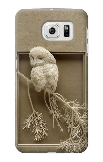 W1386 Paper Sculpture Owl Hard Case and Leather Flip Case For Samsung Galaxy S7 Edge