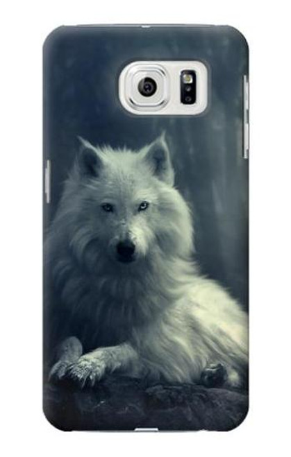 W1516 White Wolf Hard Case and Leather Flip Case For Samsung Galaxy S7 Edge