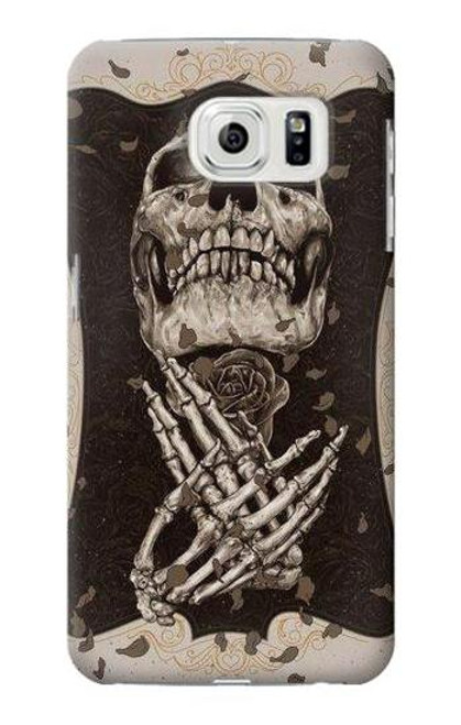 W1676 Skull Rose Hard Case and Leather Flip Case For Samsung Galaxy S7 Edge