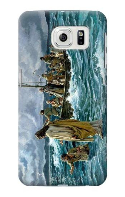 W1722 Jesus Walk on The Sea Hard Case and Leather Flip Case For Samsung Galaxy S7 Edge