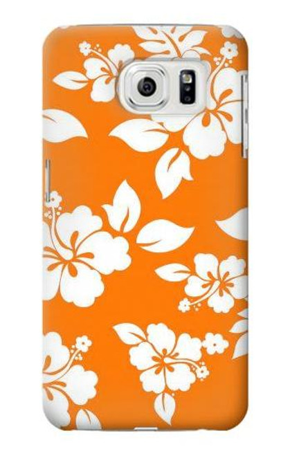 W2245 Hawaiian Hibiscus Orange Pattern Hard Case and Leather Flip Case For Samsung Galaxy S7 Edge