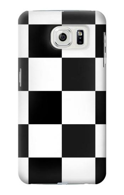 W2492 Black and White Check Hard Case and Leather Flip Case For Samsung Galaxy S7 Edge