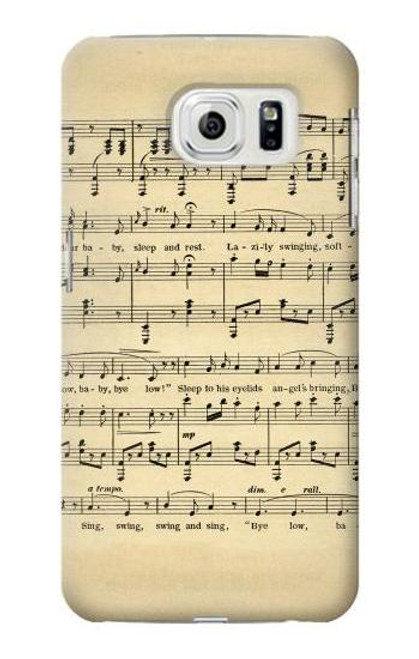 W2504 Vintage Music Sheet Hard Case and Leather Flip Case For Samsung Galaxy S7 Edge