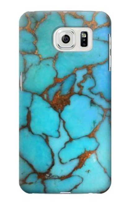 W2685 Aqua Turquoise Gemstone Graphic Printed Hard Case and Leather Flip Case For Samsung Galaxy S7 Edge