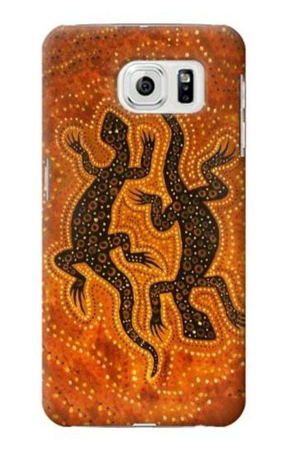 W2901 Lizard Aboriginal Art Hard Case and Leather Flip Case For Samsung Galaxy S7 Edge