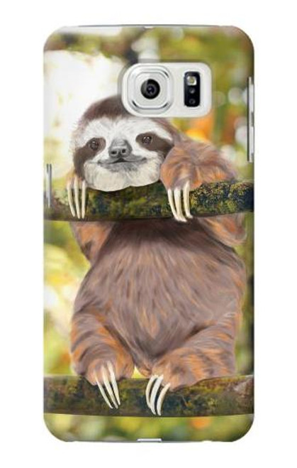 W3138 Cute Baby Sloth Paint Hard Case and Leather Flip Case For Samsung Galaxy S7 Edge