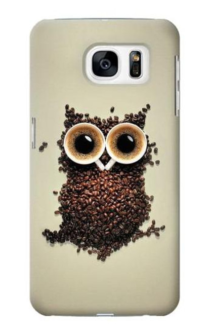 W0360 Coffee Owl Hard Case and Leather Flip Case For Samsung Galaxy S7