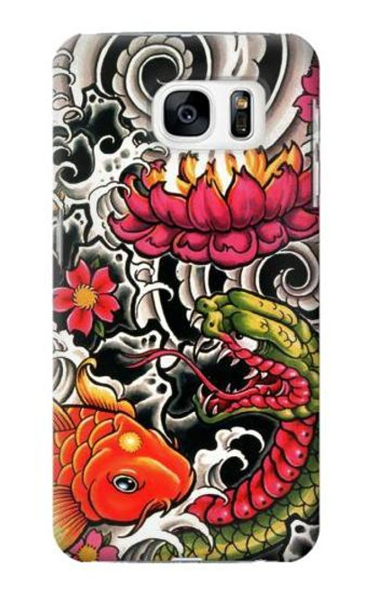 W0605 Yakuza Tattoo Hard Case and Leather Flip Case For Samsung Galaxy S7