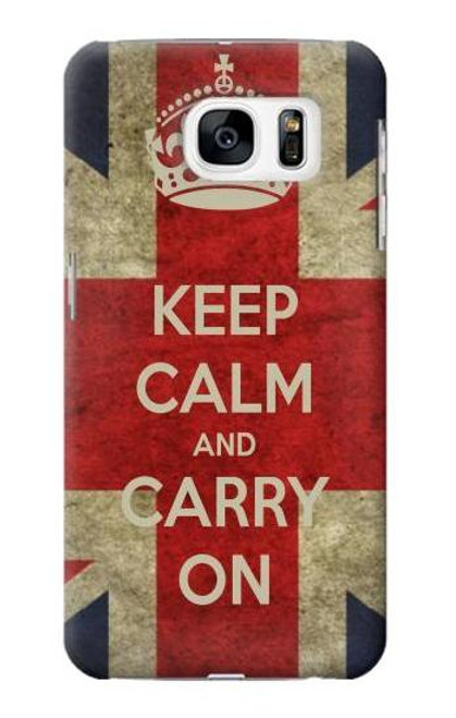 W0674 Keep Calm and Carry On Hard Case and Leather Flip Case For Samsung Galaxy S7