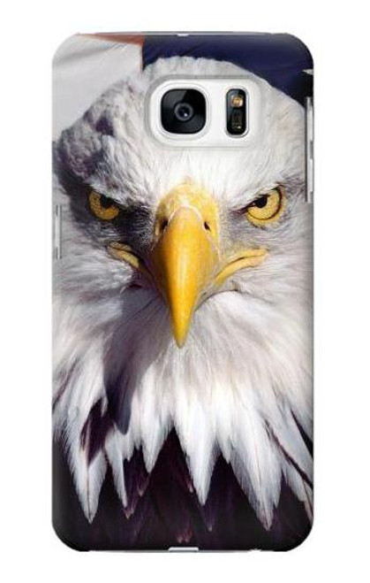 W0854 Eagle American Hard Case and Leather Flip Case For Samsung Galaxy S7