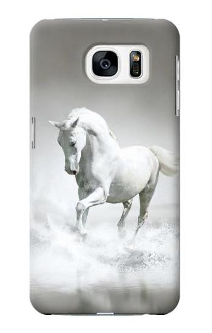 W0932 White Horse Hard Case and Leather Flip Case For Samsung Galaxy S7