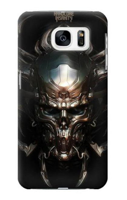 W1027 Hardcore Metal Skull Hard Case and Leather Flip Case For Samsung Galaxy S7