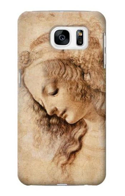 W1045 Leonardo da Vinci Woman's Head Hard Case and Leather Flip Case For Samsung Galaxy S7