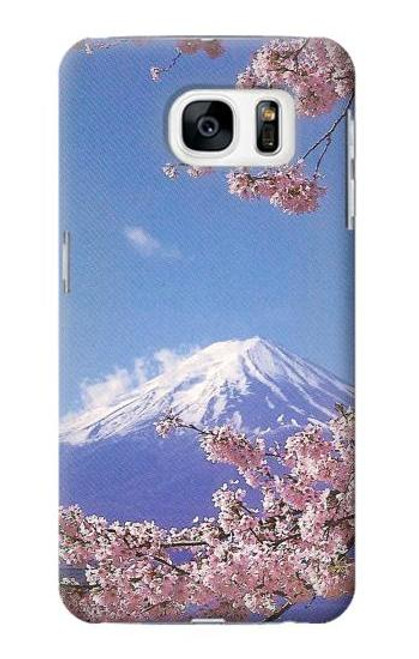 W1060 Mount Fuji Sakura Cherry Blossom Hard Case and Leather Flip Case For Samsung Galaxy S7