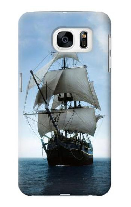 W1096 Sailing Ship in an Ocean Hard Case and Leather Flip Case For Samsung Galaxy S7