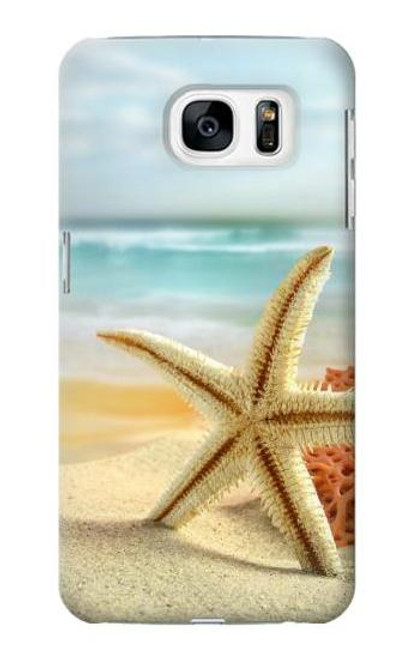 W1117 Starfish on the Beach Hard Case and Leather Flip Case For Samsung Galaxy S7