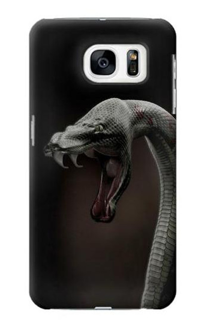 W1597 Black Mamba Snake Hard Case and Leather Flip Case For Samsung Galaxy S7