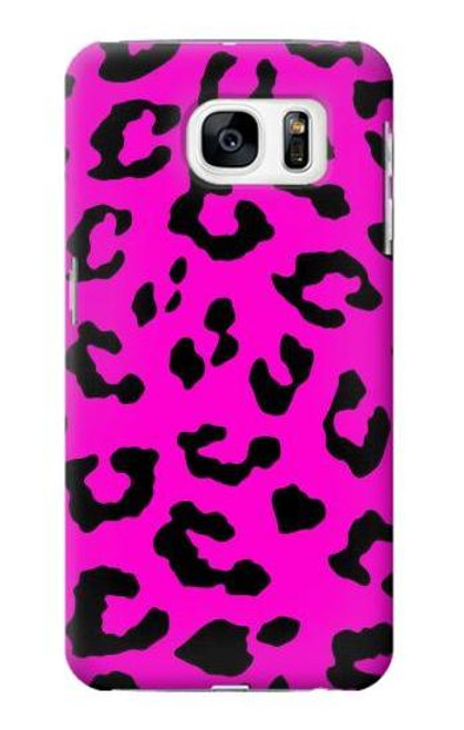 W1850 Pink Leopard Pattern Hard Case and Leather Flip Case For Samsung Galaxy S7