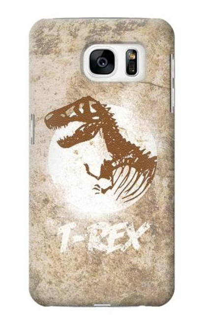 W2372 T-Rex Jurassic Fossil Hard Case and Leather Flip Case For Samsung Galaxy S7