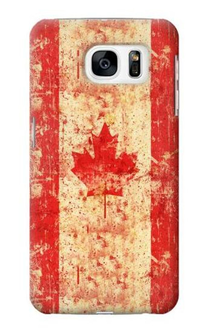 W2490 Canada Maple Leaf Flag Texture Hard Case and Leather Flip Case For Samsung Galaxy S7