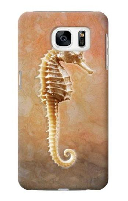 W2674 Seahorse Skeleton Fossil Hard Case and Leather Flip Case For Samsung Galaxy S7