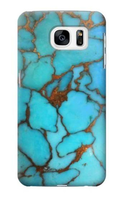 W2685 Aqua Turquoise Gemstone Graphic Printed Hard Case and Leather Flip Case For Samsung Galaxy S7